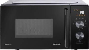 Мікрохвильова піч Gorenje, 20л, електр. керув., 800Вт, гриль, дисплей, 20 програм, інвертор, чорний (MO20AE2B5)