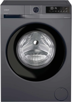 Пральна машина Candy ProWash 300 фронтальна, 8кг, 1400, A, 48см, дисплей, пара, інвертор, люк чорний, cріблястий (GD48SB6G-S)