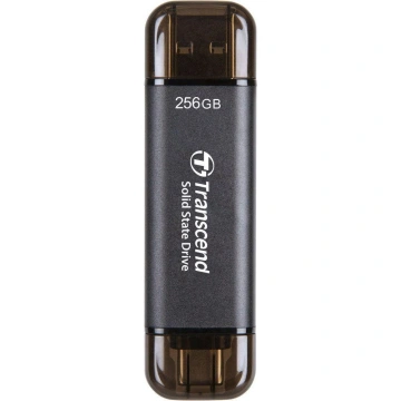 Портативний SSD Transcend 256GB USB 3.1 Gen 2 Type-A + Type-C ESD310 Чорний (TS256GESD310C)