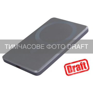 Акумулятор портативний літій-іонний Power Bank 2E Slim Wireless QI 5000мА·год, 18Вт, PD, сірий (2E-PB0515-GREY)