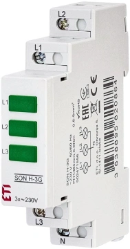 Трифазний індикатор наявності напруги ETI, SON H-3G (3x зелений LED) (2471556)