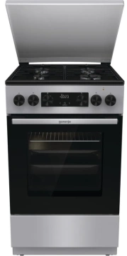 Плита Gorenje комбінована, 70л, 50x60см, металева кришка, дисплей, IconLed, емальовані, сірий (GK5C63SH)