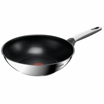 Сковорода ВОК Tefal Emotion+, 28см, нержавіюча сталь, бакеліт, чорний (E3271944)
