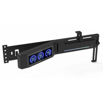 Тримач VGA з дисплеєм Zalman ZM-VS3 DS, 5V 3Pin ARGB, USB 9Pin ARGB, чорний (ZM-VS3DSBLACK)
