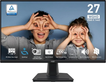 Монітор MSI 27" PRO MP275Q 2xHDMI, DP, MM, IPS, 2560x1440, 100Hz, 1ms, sRGB 100%, AdaptiveSync (9S6-3PC3CM-080)