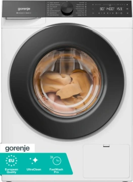 Пральна машина Gorenje фронтальна, 9кг, 1400, A+++, 54см, дисплей, інвертор, пара, Wi-Fi, білий (WG694A11)