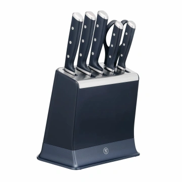 Набір ножів Tefal EverSharp Pro, з блоком, 6предметів, нержавіюча сталь, синій (K297S744)