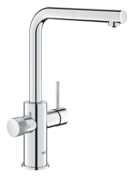 Grohe Змішувач для кухні Grohe Blue Pure Minta, довжина виливу — 223 мм, поворотний/витяжний, 1+1 фільтр, хром (30590000)
