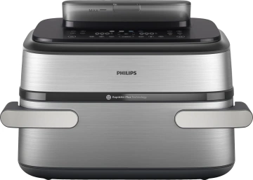 Мультипіч Philips Ovi Dual SteamFry 2750Вт, чаша-3+6л, сенсорне управл., 8 авто. програм, пластик/метал, сірий (NA565/02)