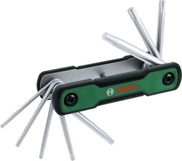 Ключі шестигранні Bosch Torx 8 в 1 складаються в корпус, набір 8шт (1.600.A03.9L8)