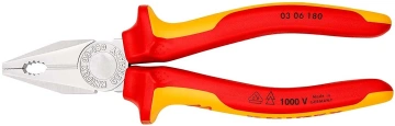 Плоскогубці KNIPEX діелектричні для робіт під напругою 10000В 180мм 0.264кг (03-06-180)
