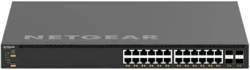 Комутатор NETGEAR M4350-24X4V (XSM4328CV), 24x10G/Multi-Gig PoE+, 576Вт (можливо збільшити до 720Вт), 4xSFP28 25G, керований L3 з можливістю стекування (XSM4328CV-100NES)