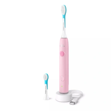 Щітка зубна електр. Philips, Sonicare For Kids Smart, насадок-2, дорожній футляр, 2 наклейси, рожений (HX6600/11)