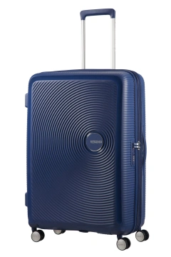 Валіза American Tourister, Soundbox, поліпропілен, велика, 77см, 97/110л, TSA, 4 колеса, EXP, темно-синій (32G*41003)