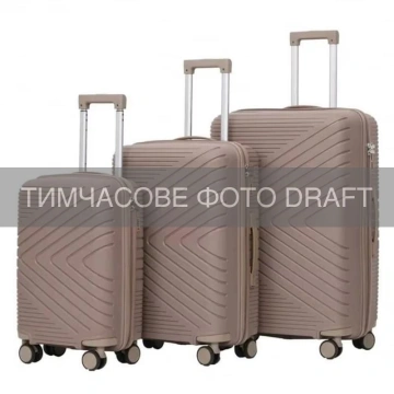 Набір валіз 2E, M6993, поліпропілен, (L+M+S), 4 колеса, кодовий замок, хакі (2E-PP-M6993-SET3-KH)