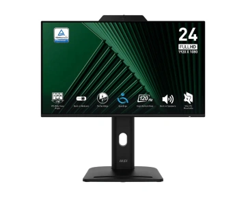 Монітор MSI 23.8" PRO MP242PMG D-Sub, HDMI, DP, MM, IPS, 120Hz, 1ms, sRGB 115%, AdaptiveSync, Pivot, Cam (9S6-3PD89T-001)