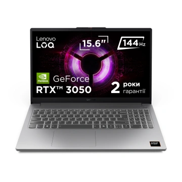 Ноутбук Lenovo LOQ-15ARP10E 15.6" FHD IPS AG, AMD R5-150, 16GB, F512GB, NVD3050-6, DOS, сірий (83S000ENRA)