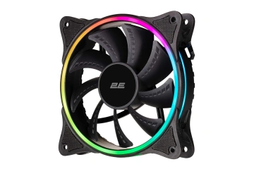 Корпусний вентилятор 2E GAMING F120OR-ARGB, 120мм, 1200rpm, 3pin, 3pin +5VARGB, 25.3dBa, чорний (2E-F120OR-ARGB)