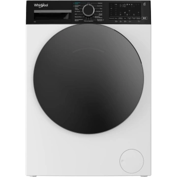 Пральна машина Whirlpool фронтальна, 8кг, 1400, C, 55см, дисплей, пара, інвертор, люк чорний, білий (WAM87WBCUA)