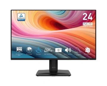 Монітор MSI 23.8" PRO MP242A-E2 D-Sub, HDMI, DP, MM, IPS, 120Hz, 1ms, sRGB 115%, AdaptiveSync (9S6-3PD1CT-008)
