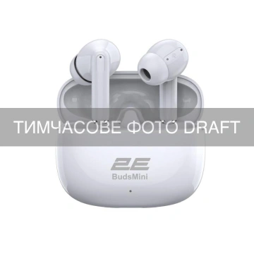Навушники TWS 2E BudsMini, BT 6.0, IPX4, SBC, Touch control, Mic, білий (2E-EBTWBMWT)