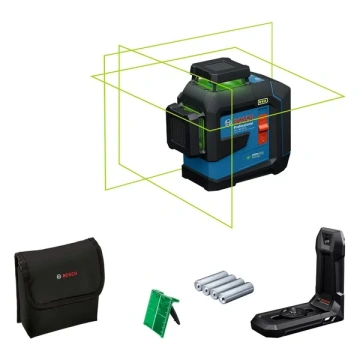 Нівелір лазерний Bosch Professional GLL 80-33 G 3.7В/4АА до 30м ±0.3мм/м зелений промінь чохол IP 65 0.93кг (0.601.065.500)
