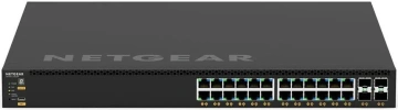 Комутатор NETGEAR M4350-24G4XF (GSM4328), 24x1G PoE+, 648Вт(можливо збільшити до 720Вт), 4xSFP+, керований L3 з можливістю стекування (GSM4328-100NES)