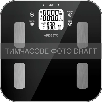 Ваги ARDESTO підлогові, 180кг, AAAx3 в комплекті, скло, чорні (SCB-980BL)