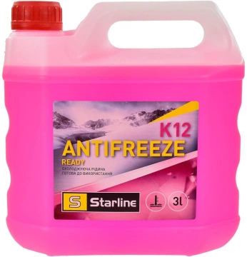Антифриз Starline Ready to Use G-12+ червоний -30°C 3л (NA K12READY-3) (NAK12READY3)
