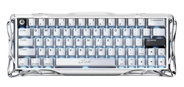 Клавіатура магнітна GravaStar Mercury V60 Pro 60keys, GravaStar Blackcore, USB-A, 8k, RGB, Chrome Silver (GSV60PRO_XTAL_SLV)