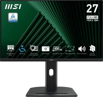 Монітор MSI 27" PRO MP275PG D-Sub, HDMI, MM, IPS, 100Hz, 4ms, sRGB 95%, AdaptiveSync, Pivot (9S6-3PC39M-053)