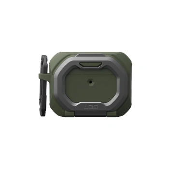 Чохол UAG для AirPods Pro (Gen 3, 2025) with Built-in Phone Stand, Monarch, Olive Drab/Silver (104131117233)