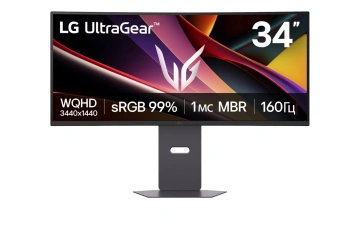 Монітор LG 34" 2xHDMI, DP, MM, VA, 3440x1440, 160Hz, CURVED, sRGB 99%, FreeSync, HAS, HDR10 (34G600A-B)