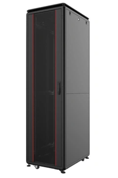 Шафа MIRSAN 19", 36U, GTV, скляні двері, 600x800 мм, максимально 2000 кг, чорна (MR.GTV36U68DE.01)