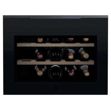 Холодильник Electrolux вбудований для вина, 45x60х58, полок - 2, зон - 1, бут-15, ST, чорний матовий (KBW6T)
