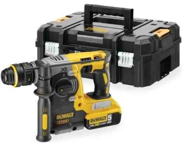 Перфоратор акумуляторний DeWalt SDS PLUS 18В акб 2х5А·год 2.1Дж 0-1100об/хв 0-4600уд/хв 3 режими ЗП, кейс TSTAK, 2.5кг (DCH273P2T)