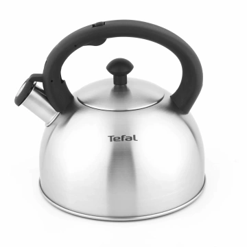 Чайник зі свистком Tefal Duetto+, 2.5л, нержавіюча сталь, сталевий, чорний (N4210310)