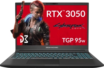 Ноутбук Dream Machines RG3050-15 15.6FHD IPS, Intel i7-13620H, 16GB, F1TB, NVD3050-4, DOS, чорний (RG3050-15UA76)