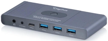 Комутатор DIGITUS Desktop KVM, 2x1 HDMI, 3xUSB 3.0, 1xUSB-C, 4K, Core Line (DS-12855)