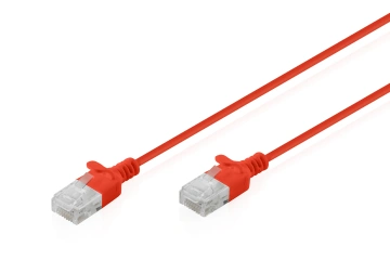 Патч-корд DIGITUS CAT 6 U-UTP Sliim, 0.5 м, AWG 32/7, Cu, LSZH, чевоний (DK-1618-005S-R)