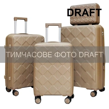 Набір валіз 2E, M7977, поліпропілен, (L+M+S), блискавка anti theft, 4 колеса, кодовий замок, хакі (2E-PP-M7977-SET3-KH)