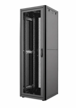 Шафа MIRSAN 19", 22U, GTN, перфоровані двері, 600x800 мм, максимально 1000 кг, чорна (MR.GTN22U68.01_PRF63)