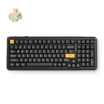Клавіатура механічна MCHOSE K99 V3, Icy Creamsicle, USB-A/WL/BT, RGB, чорно-жовта (HW-K99V3-7)