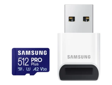 Карта пам'яті Samsung microSDXC  512GB C10 UHS-I R180MB/s PRO Plus + SD (MB-MD512SB/WW)