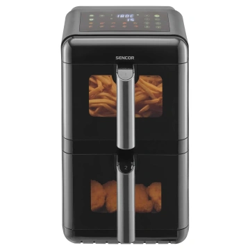 Мультипіч Sencor Dual Vita Fryer, 3000Вт, чаша-5.8+5.8л, сенсорне керув., 2 чаши, з віконцем, гриль, пластик, чорний (SFR1250BK)