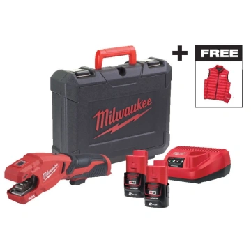 Труборіз акумуляторний Milwaukee M12 PCSSMC-202C 12В АКБ 2х2А·год 380об/хв 12-28мм жилет кейс (4933499464)
