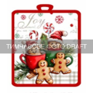Прихватка ARDESTO Christmas Cookies 18х20см, 100% поліестер (верх), 100% бавовна (низ), cірий (ART04GB)