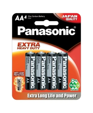 Батарейка Panasonic Extra Heavy Duty вугільно-цинкова AA(R6) блістер, 4 шт. (R6NPT/4B)