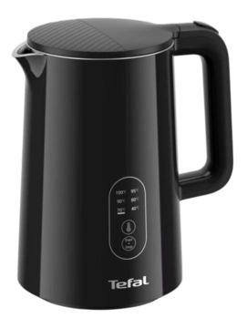 Електрочайник Tefal Thermo Protect Control 1.5л, Strix, з подвійними стінками, 6 темп.реж, чорний (KO6518E0)