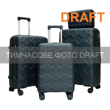 Набір валіз 2E, M7977, поліпропілен, (L+M+S), блискавка anti theft, 4 колеса, кодовий замок, темно-сірий (2E-PP-M7977-SET3-DG)